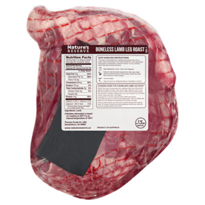 Nature's Reserve Boneless 1/2 Leg of Lamb, 2.8 pound