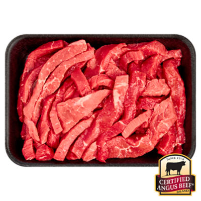 Certified Angus Beef Round Stir Fry, Boneless, Average Weight 1 lb Pack