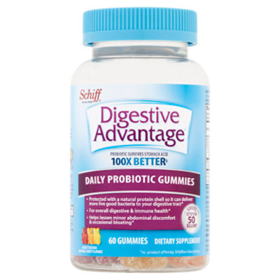 Schiff Digestive Advantage Natural Fruit Flavors Daily Probiotic Gummies, 60 count ShopRite