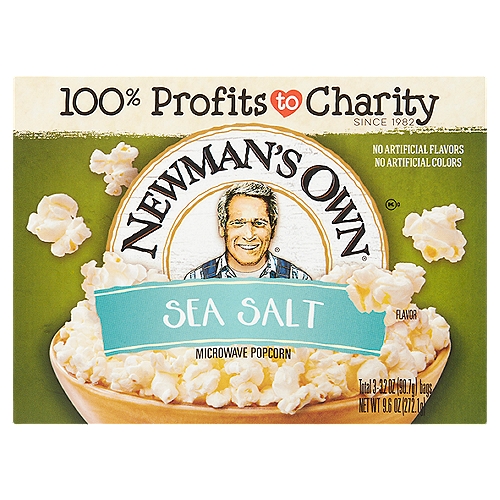 Newman's Own Sea Salt Flavor Microwave Popcorn, 3.2 oz, 3 count
Top-of-the-crop taste. No trans fats, no hydrogenated oils!
It's our great, crispy, fresh-tasting popcorn without the trans fats and hydrogenated oils.

Produced Exclusively with Sustainable Palm Oil from South America