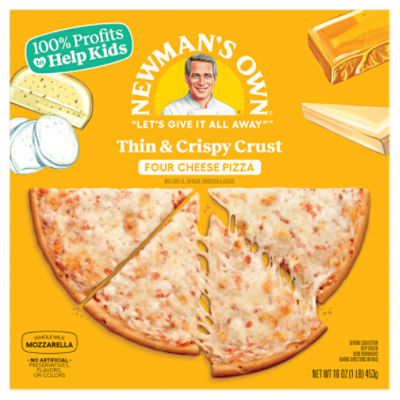 Newman's Own Thin and Crispy Crust Four Cheese Pizza, 16 oz, 16 Ounce