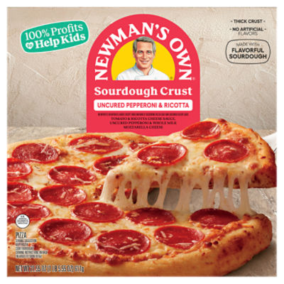 Newman's Own Sourdough Crust Uncured Pepperoni & Ricotta Pizza, 21.55 oz