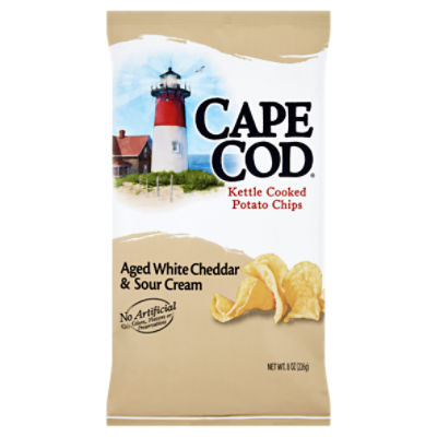 Cape Cod Aged White Cheddar & Sour Cream Kettle Cooked Potato Chips, 8 oz