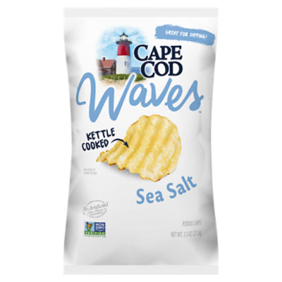 Cape Cod Potato Chips, Wavy Cut Sea Salt Kettle Chips, 7.5 Oz