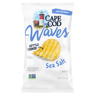 Cape Cod Waves Sea Salt Kettle Cooked Potato Chips, 7.5 oz