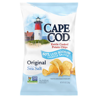 Cape Cod Potato Chips, Lightly Salted Kettle Cooked Chips, 8 Oz
