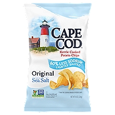 Cape Cod 60% Less Sodium Original Kettle Cooked, Potato Chips, 8 Ounce
