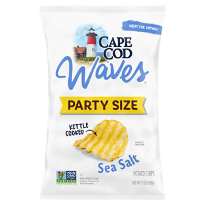 Cape Cod Potato Chips, Wavy Cut Sea Salt Kettle Chips, 13 Oz Party Size