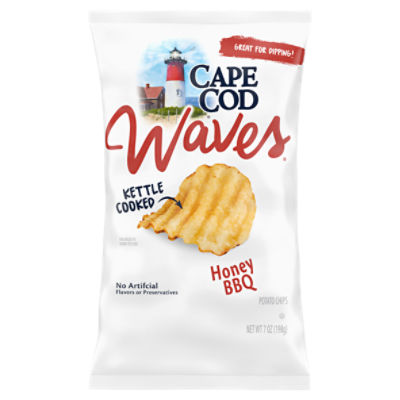 Cape Cod Waves Honey BBQ Kettle Cooked Potato Chips, 7 oz