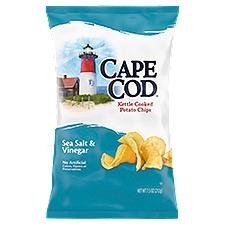 Cape Cod Sea Salt and Vinegar Kettle Cooked, Potato Chips, 7.5 Ounce