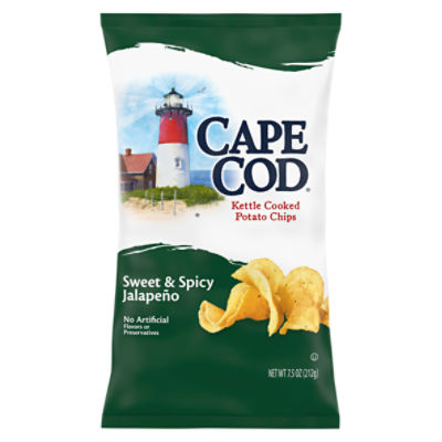 Cape Cod Potato Chips, Sweet & Spicy Jalapeno Kettle Chips, 7.5 Oz