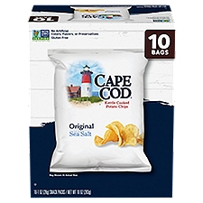 Cape Cod Potato Chips, Original Kettle Chips, 1 Oz Snack Bags, 10 Ct