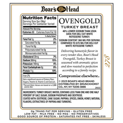 Boar's Head Ovengold Turkey Breast