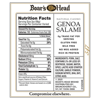 Boar's Head Natural Casing Genoa Salami