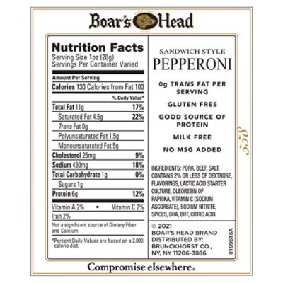 Boar's Head Sandwich Style Pepperoni