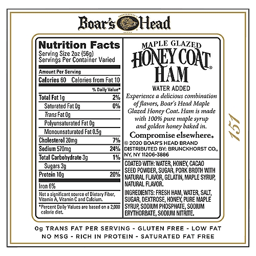 Boar S Head Maple Glazed Honey Coat Ham