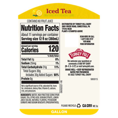 Calories in 1 cup of Iced Tea and Nutrition Facts