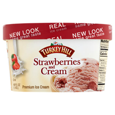 Turkey Hill Strawberries and Cream, Premium Ice Cream