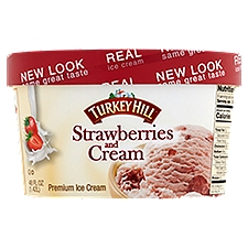 Turkey Hill Strawberries and Cream Premium Ice Cream, 48 fl oz