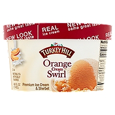 Turkey Hill Orange Cream Swirl , Premium Ice Cream & Sherbet, 48 Ounce
