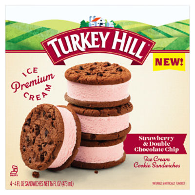 Turkey Hill Strawberry & Double Chocolate Chip Premium Ice Cream Cookie