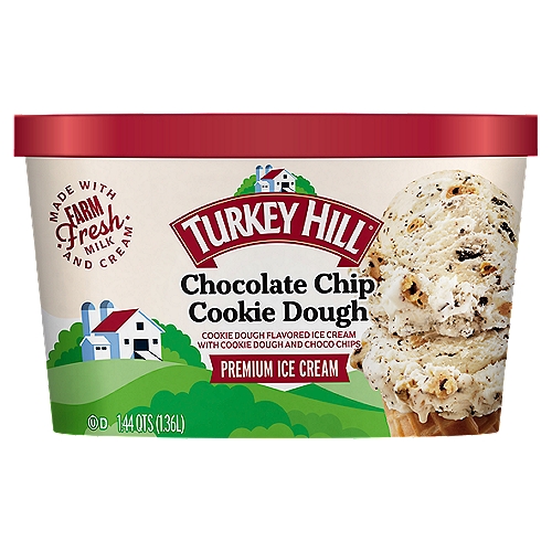 TURKEY HILL Chocolate Chip Cookie Dough Premium Ice Cream, 1.44 qt