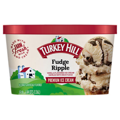 TURKEY HILL Fudge Ripple Premium Ice Cream, 1.44 qt