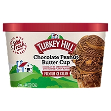TURKEY HILL Chocolate Peanut Butter Cup, Premium Ice Cream, 46 Fluid ounce