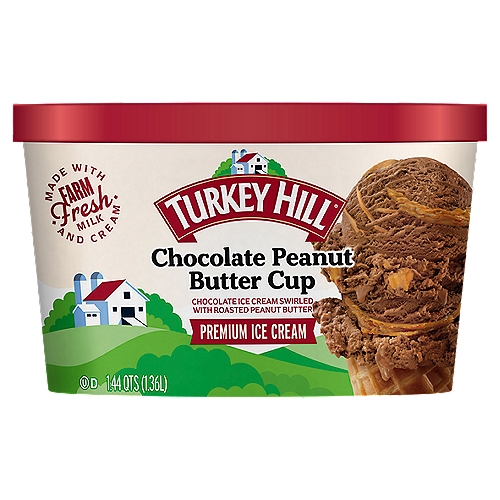 TURKEY HILL Chocolate Peanut Butter Cup Premium Ice Cream, 1.44 qts