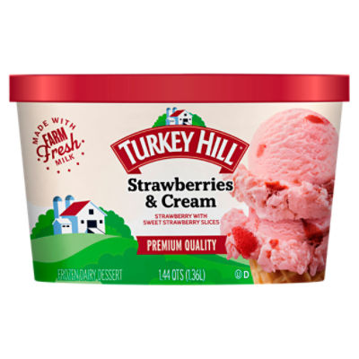 TURKEY HILL Strawberries & Cream Premium Ice Cream, 1.44 qts ShopRite