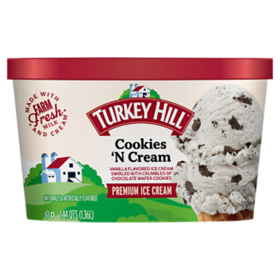 TURKEY HILL Cookies 'N Cream Premium Ice Cream, 1.44 qts The Fresh Grocer