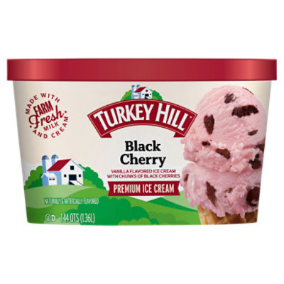 TURKEY HILL Black Cherry Premium Ice Cream, 1.44 qts, 46 Fluid ounce