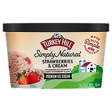 TURKEY HILL Simply Natural Strawberries & Cream Premium Ice Cream, 1.44 qts