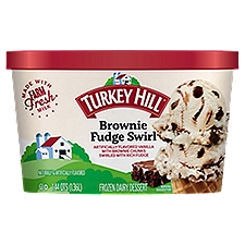 TURKEY HILL Brownie Fudge Swirl Frozen Dairy Dessert, 1.44 qt, 46 Fluid ounce