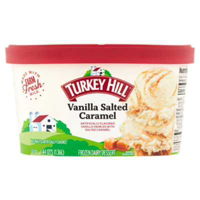 Turkey Hill Vanilla Salted Caramel Frozen Dairy Dessert, 1.44 qts
