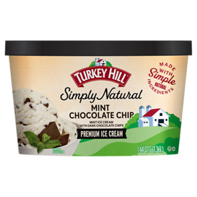 TURKEY HILL Simply Natural Mint Chocolate Chip Premium Ice Cream, 1.44 qts
