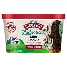 TURKEY HILL Trio'politan Mint Cookie Premium Ice Cream, 1.44 qts