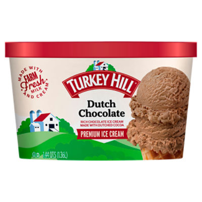 TURKEY HILL Dutch Chocolate Premium Ice Cream, 1.44 qts, 46 Fluid ounce