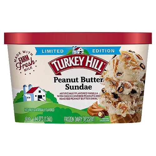 Turkey Hill Peanut Butter Sundae Frozen Dairy Dessert Limited Edition, 1.44 qts