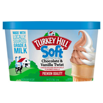 Turkey Hill Soft Chocolate & Vanilla Twist Frozen Dairy Dessert, 1.44 qts