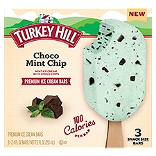 Turkey Hill Mint Ice Cream with Choco Chips Premium Ice Cream Bars, 2.4 oz, 3 count