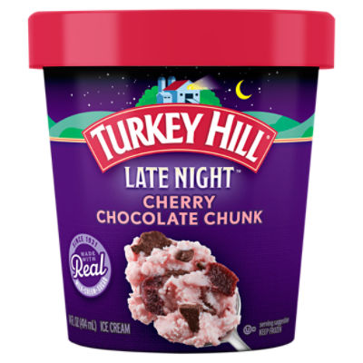 Turkey Hill Late Night Cherry Chocolate Chunk Ice Cream, 14 fl oz, 14 Fluid ounce