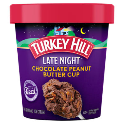 Turkey Hill Late Night Chocolate Peanut Butter Cup Ice Cream, 14 fl oz, 14 Fluid ounce