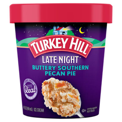 Turkey Hill Late Night Buttery Southern Pecan Pie Ice Cream, 14 fl oz, 14 Fluid ounce