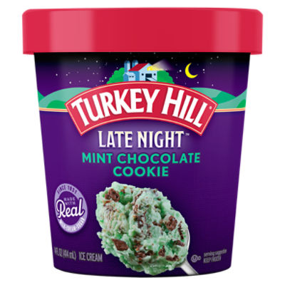 Turkey Hill Late Night Mint Chocolate Cookie Ice Cream, 14 fl oz, 14 Fluid ounce