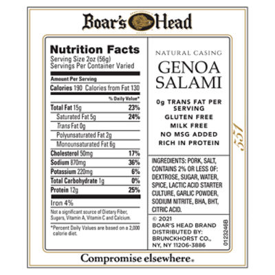 Boar's Head Natural Casing Genoa Salami