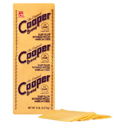 Cooper Deli Sharp Yellow American Cheese, 1 Pound