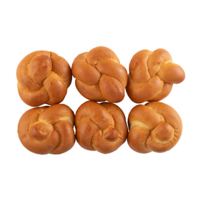 Fresh Baked Twist Rolls Plain, Sesame, Poppy, 6 Pack