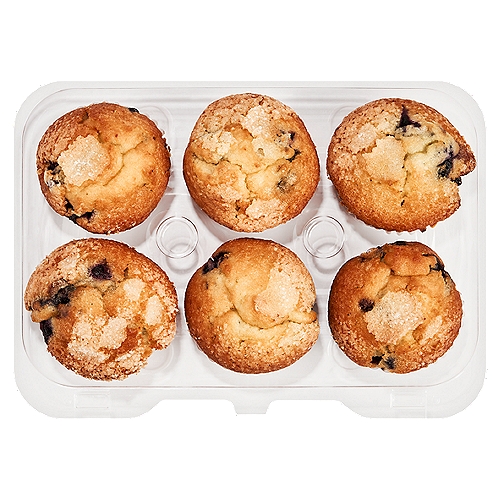 6 Pack Sugar Topped Blueberry Muffins
