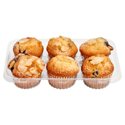 Store Baked Sugar Topped Blueberry Muffins, 6 ct, 15 oz